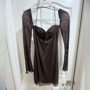 🌞 LAST CHANCE !! Brown mesh mini dress
